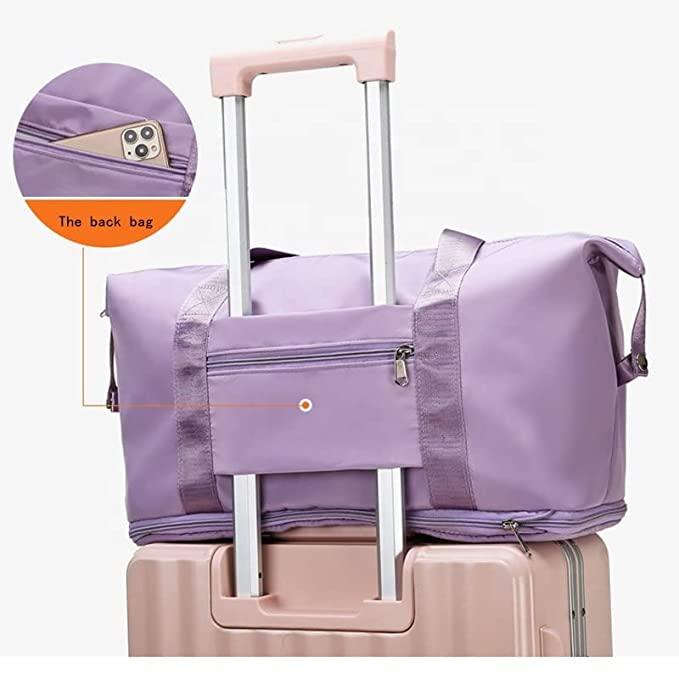Nylon 22 Cms Travel Duffle(Foldable Travel Duffle_lavender)