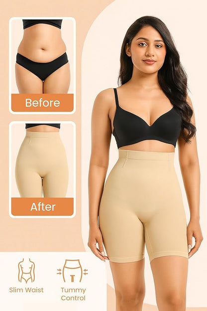 4-in-1 Shaper - Quick Slim Shape Wear Tummy, Back, Thighs, Hips - Black/Efffective Seamless Tummy Tucker